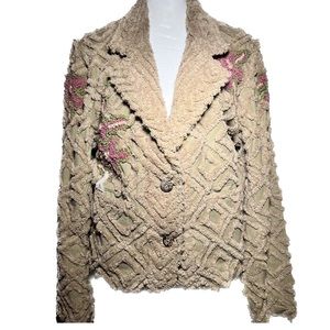 Sandy Starkman Tan Embroidered Blazer